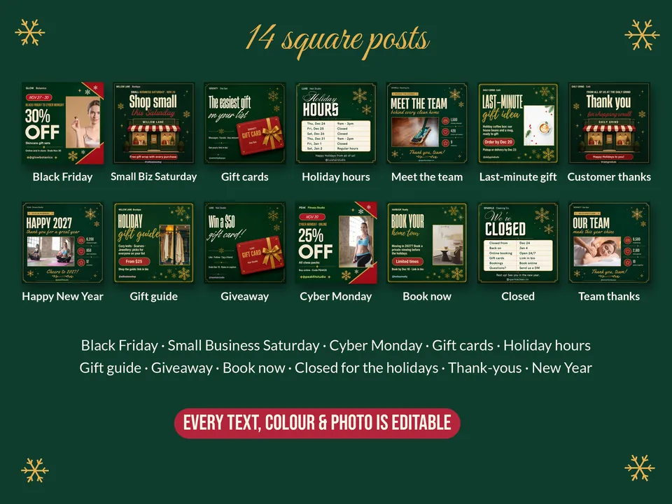 All 14 square post templates